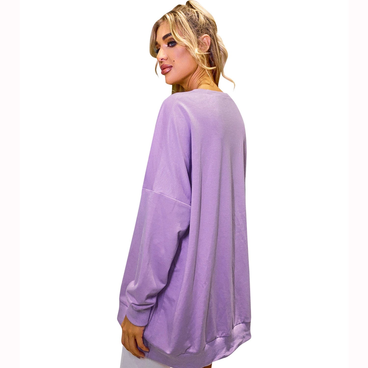 hoodies Purple Color Oversized Sweatshirts for Women
