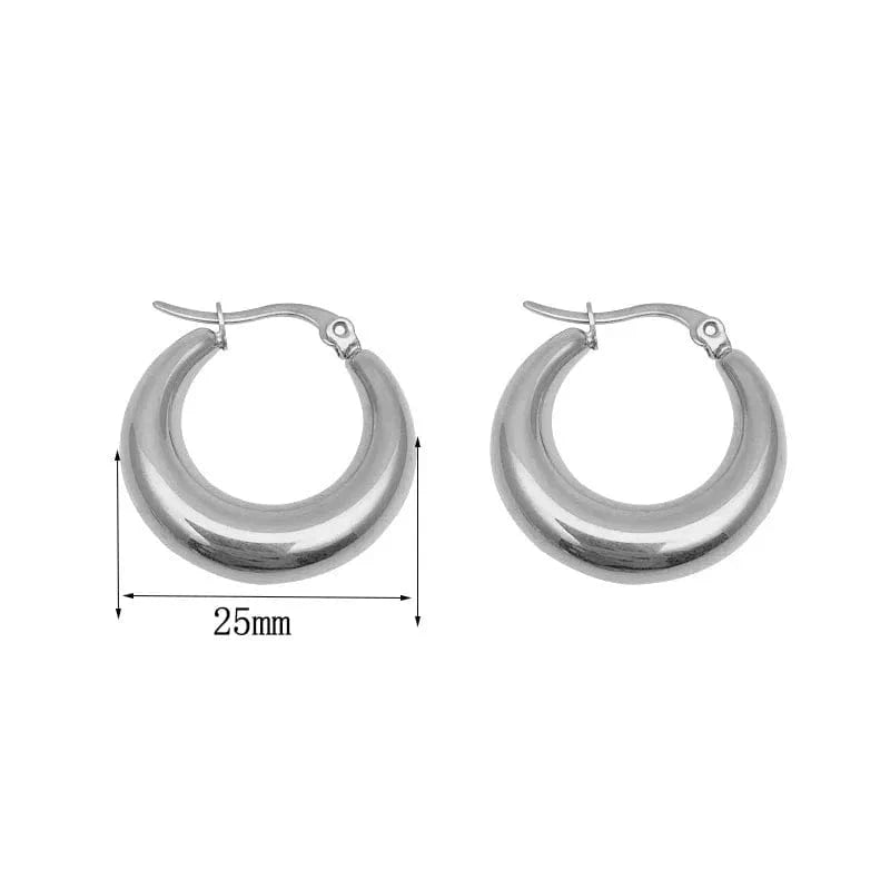 Hoop  18k gold plated copper earrings fashion jewelry earrings silver round high quality gold hoop earrings