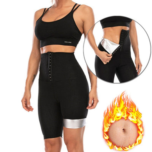 hot custom plus size tummy control waist trainer sport short pants slim bodysuit sauna sweat pants sauna pants for women