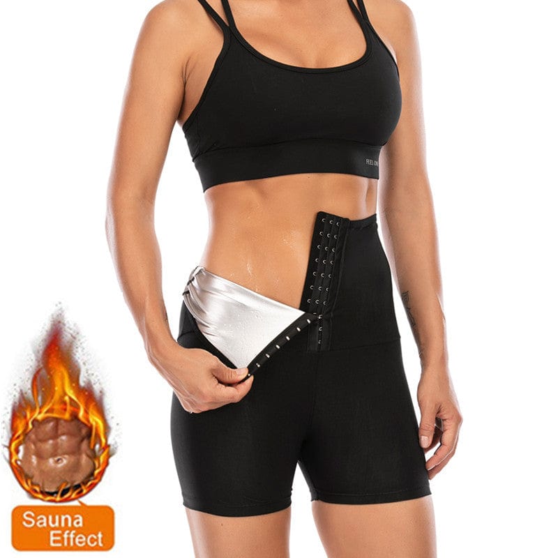 hot custom plus size tummy control waist trainer sport short pants slim bodysuit sauna sweat pants sauna pants for women