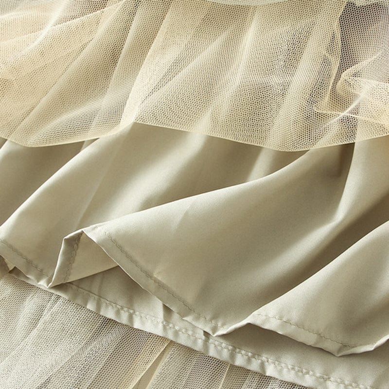 Hot Fashion High Waist Long Maxi Skirts for Women Luxury French Party Mesh Patchwork Tutu Pleated Skirt Woman Korean Faldas Jupe