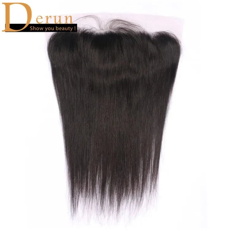 Hot Hair Products HD Lace Frontal Hair 100% Unprocessed Virgin Human Hair Swiss Lace Frontal Natural Black