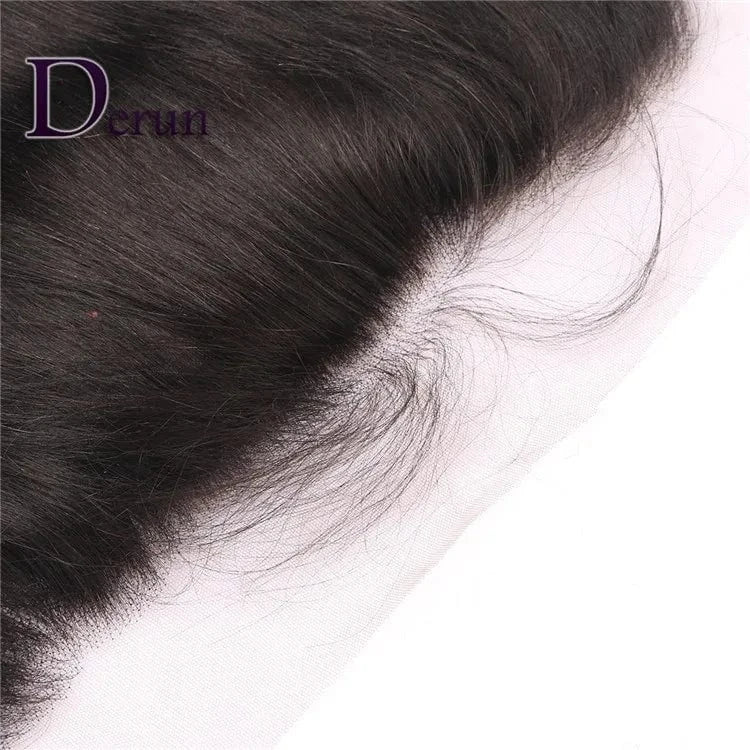 Hot Hair Products HD Lace Frontal Hair 100% Unprocessed Virgin Human Hair Swiss Lace Frontal Natural Black