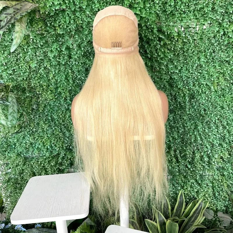 Hot sale 130% 150% Density 100% raw human one donor hair 613 Blonde Transparent full Lace Wig