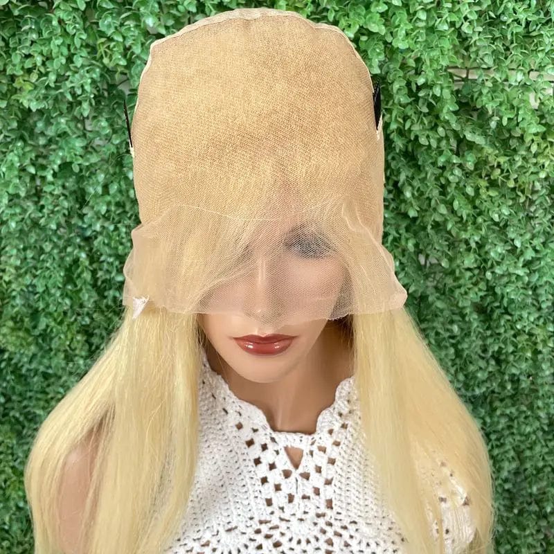 Hot sale 130% 150% Density 100% raw human one donor hair 613 Blonde Transparent full Lace Wig