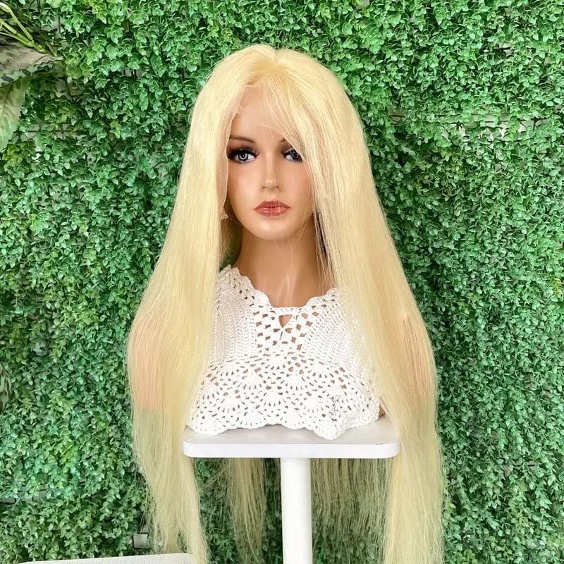 Hot sale 130% 150% Density 100% raw human one donor hair 613 Blonde Transparent full Lace Wig