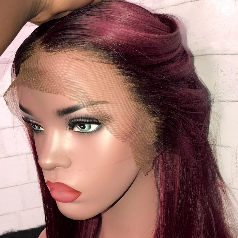 Hot Sale 1B/99J Short BOB Wig Wine Red Burgundy Color Human Hair Wigs for Black Women 13*6 Brazilian Remy Hair Lace front wig