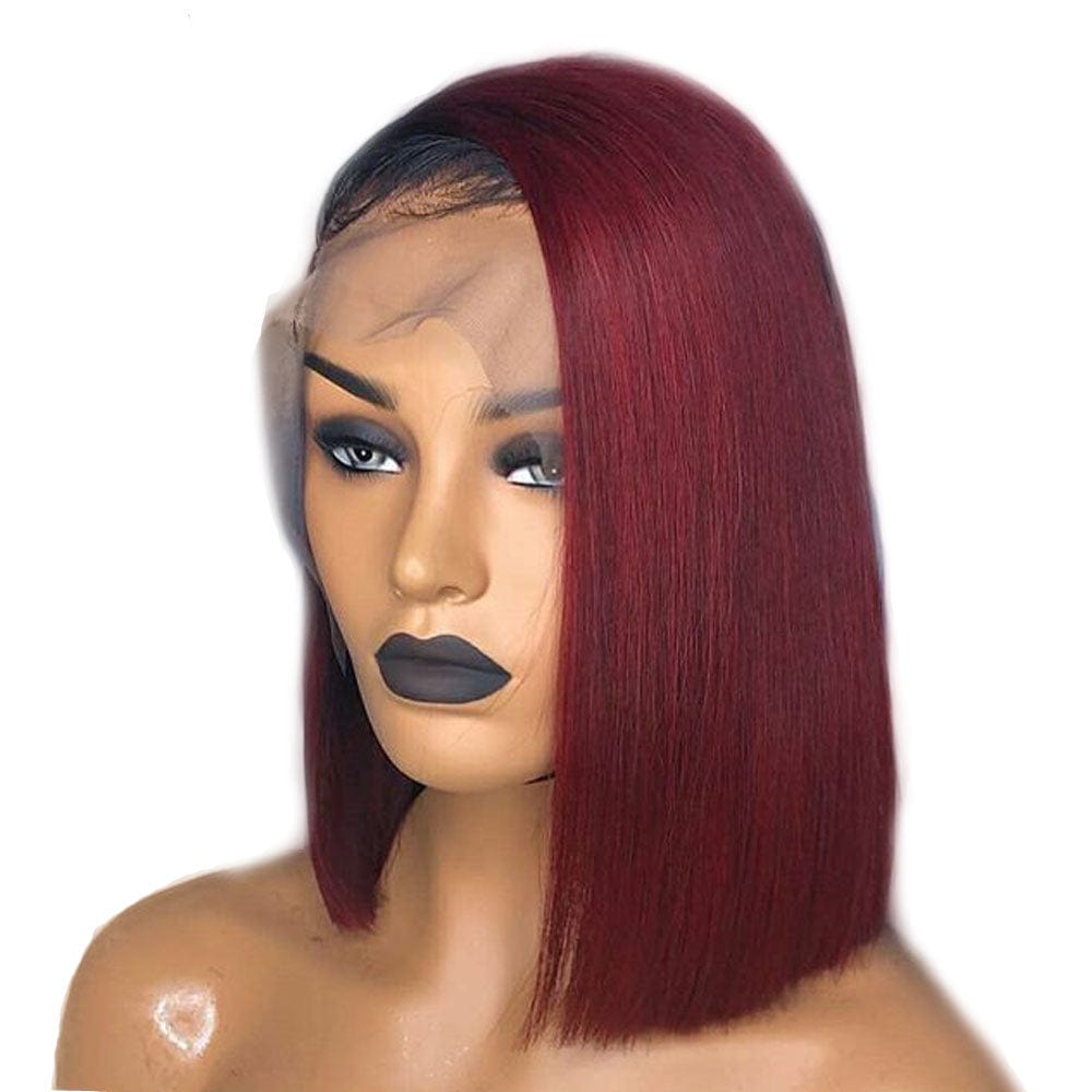 Hot Sale 1B/99J Short BOB Wig Wine Red Burgundy Color Human Hair Wigs for Black Women 13*6 Brazilian Remy Hair Lace front wig