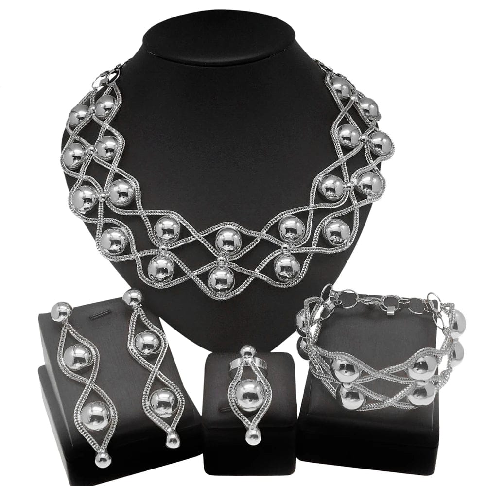 Hot sale Crystal Stones Necklace Ring Earrings Bracelet Brasil Jewels Wedding Party Gift Gold Plated Women Children Jewelry Set