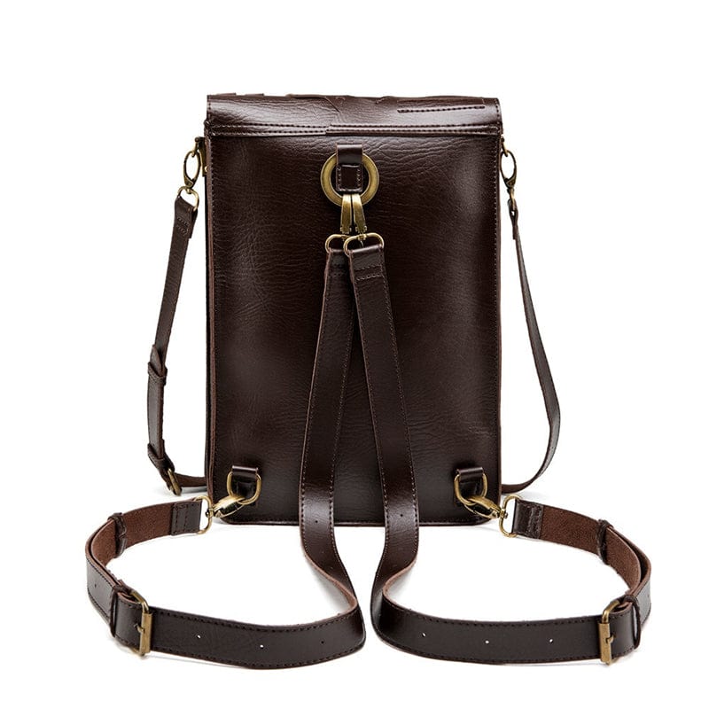 Hot Sale Fashion Retro Style Wheel Gear Decoration Leather Backpack  2 in 1 Steampunk Shoulder Bag Leather Backpacks