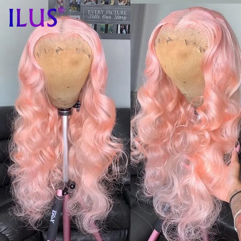 Hot Sale Free Shipping Body Wave Pink/Purple/Mint Green Colored Lace Front Human Hair Wigs For Black Women HD Lace Frontal Wigs