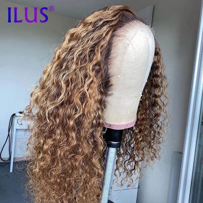 Hot Sale Free Shipping Jerry Curly 1B/27 Highlight Color 200 Full Lace Front Human Hair Wigs For Black Women HD Lace Frontal Wig
