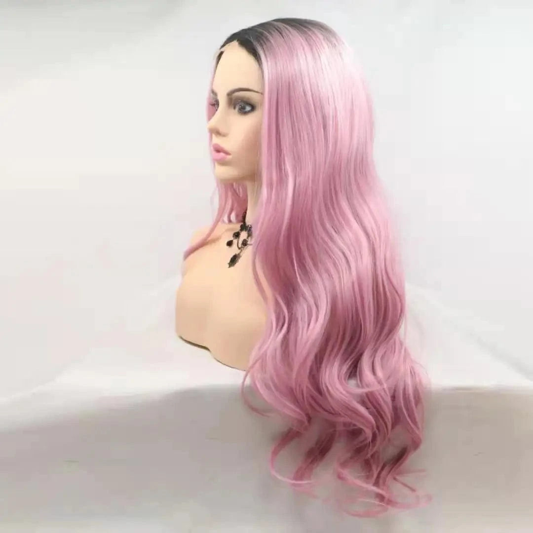 Hot Sale Long Straight Hair Extension Wigs Ombre Heat Resistant Full Cheap Woman Synthetic Hair Wig With Lace Front