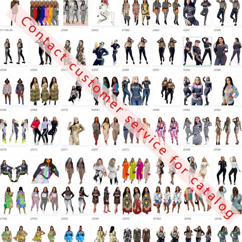 hot sale luxury brand women's clothing new sports commuter fashion printing two piece casual sets