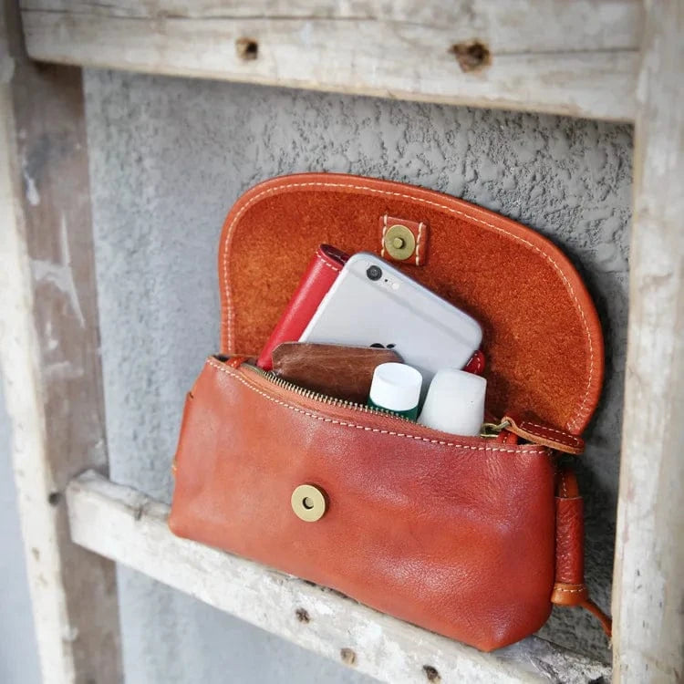 Hot Sale New Design   Custom Vintage Messenger Bag Genuine Leather Rectangular Messenger Bag For Women