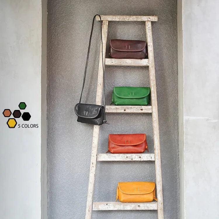 Hot Sale New Design   Custom Vintage Messenger Bag Genuine Leather Rectangular Messenger Bag For Women