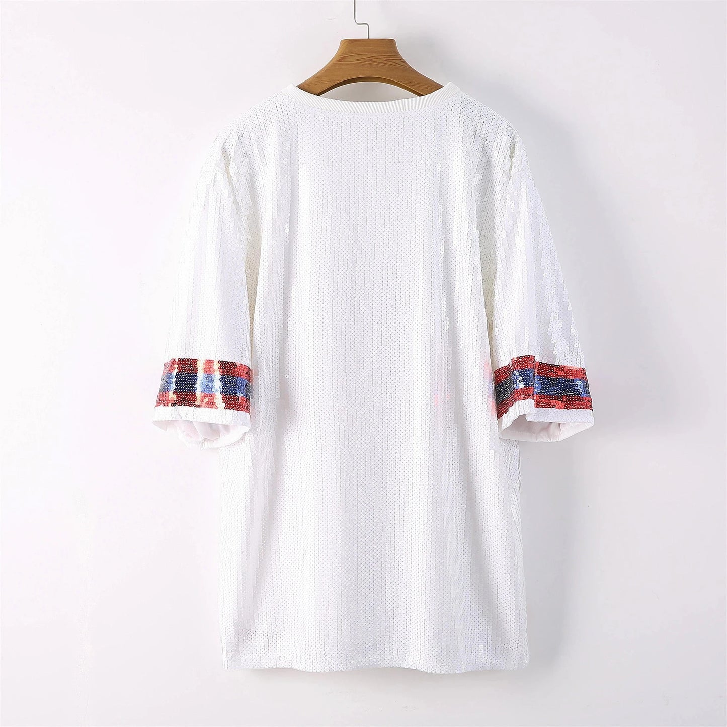 hot sale nfl Style Party Dresses Sequin texas fashion casual dress Women sequins long t shirt dress