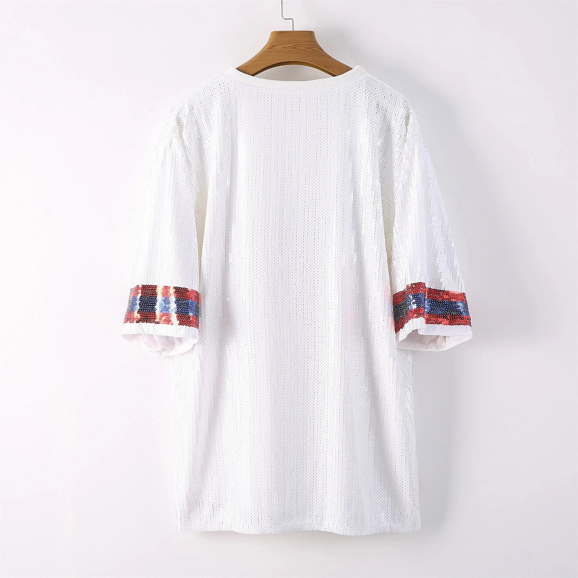 hot sale nfl Style Party Dresses Sequin texas fashion casual dress Women sequins long t shirt dress