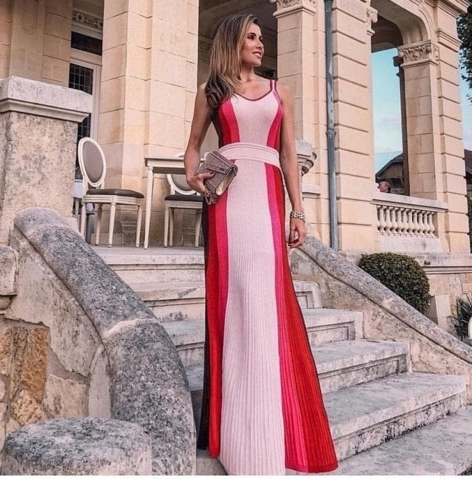 Hot Sale On Amazon Elegant Lady Rayon Bandage Midi Party Evening Dress Women