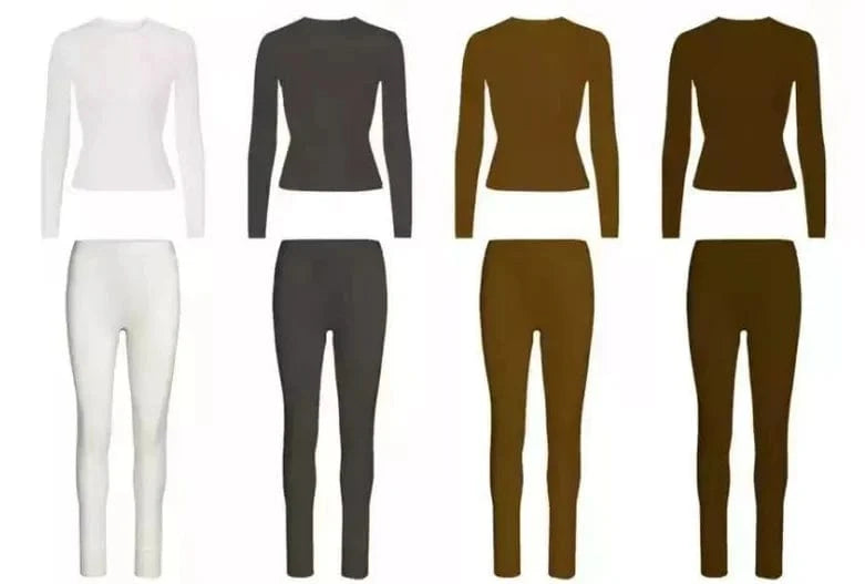 Hot sale Poly stretchy rib fabric crew neck short sleeve t shirt elastic waistband legging two piece pant set women