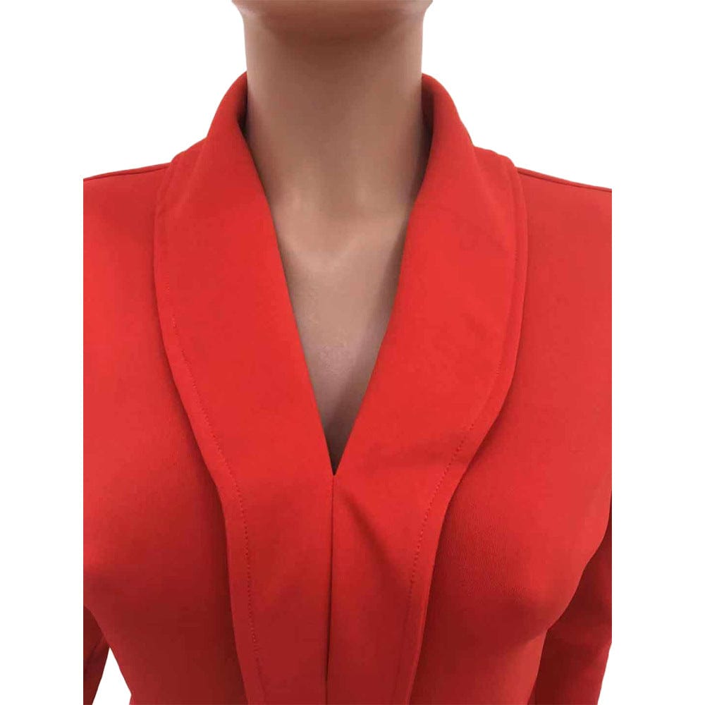 Hot sale spring autumn ladies dress sexy fashion solid color dresses women's deep V-nece pleated dress