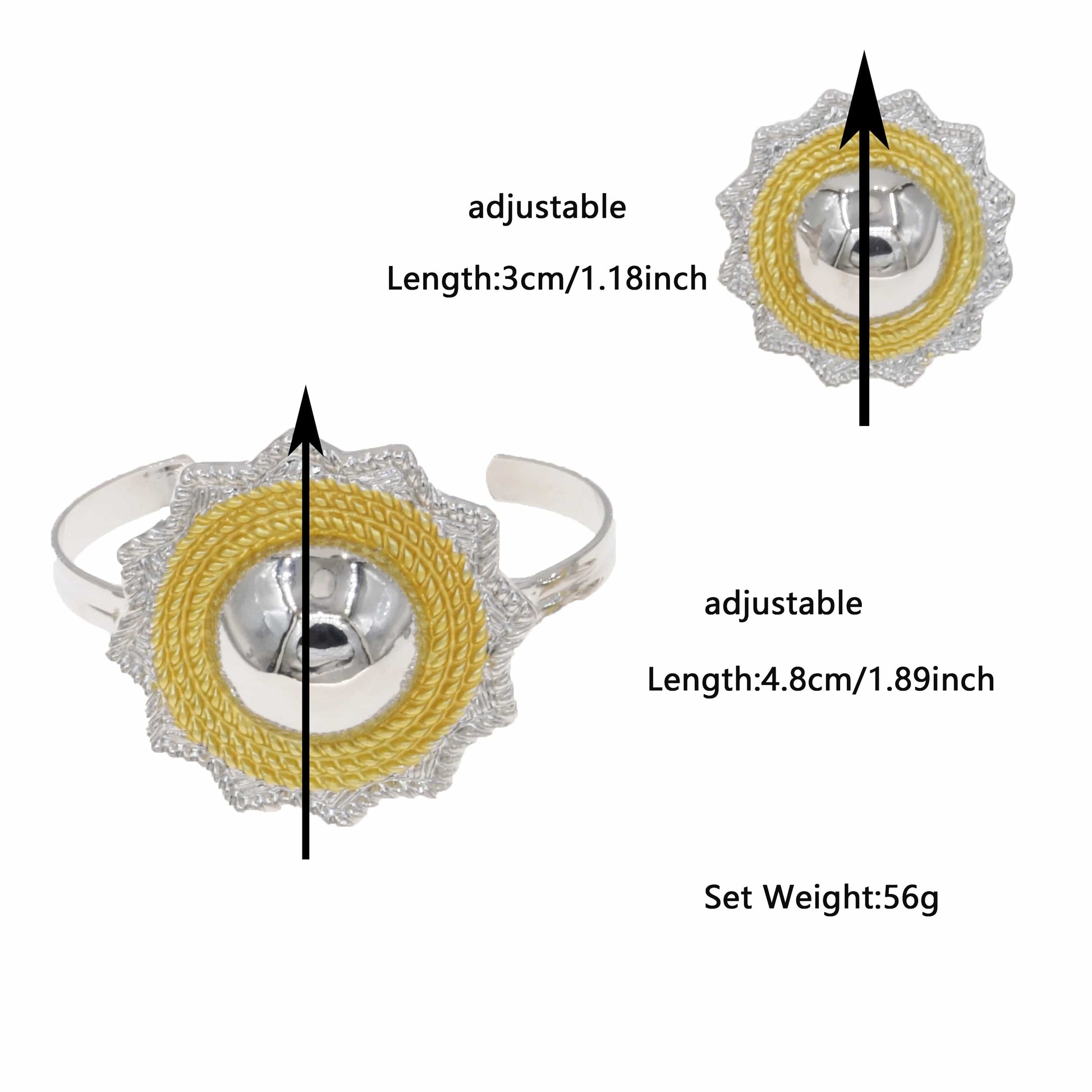 Hot Sale Wedding Party Gift Bridal Gold Plated Bracelet Ring Jewels Fashion Popular Copper Alloy Wholesale Jewelry set