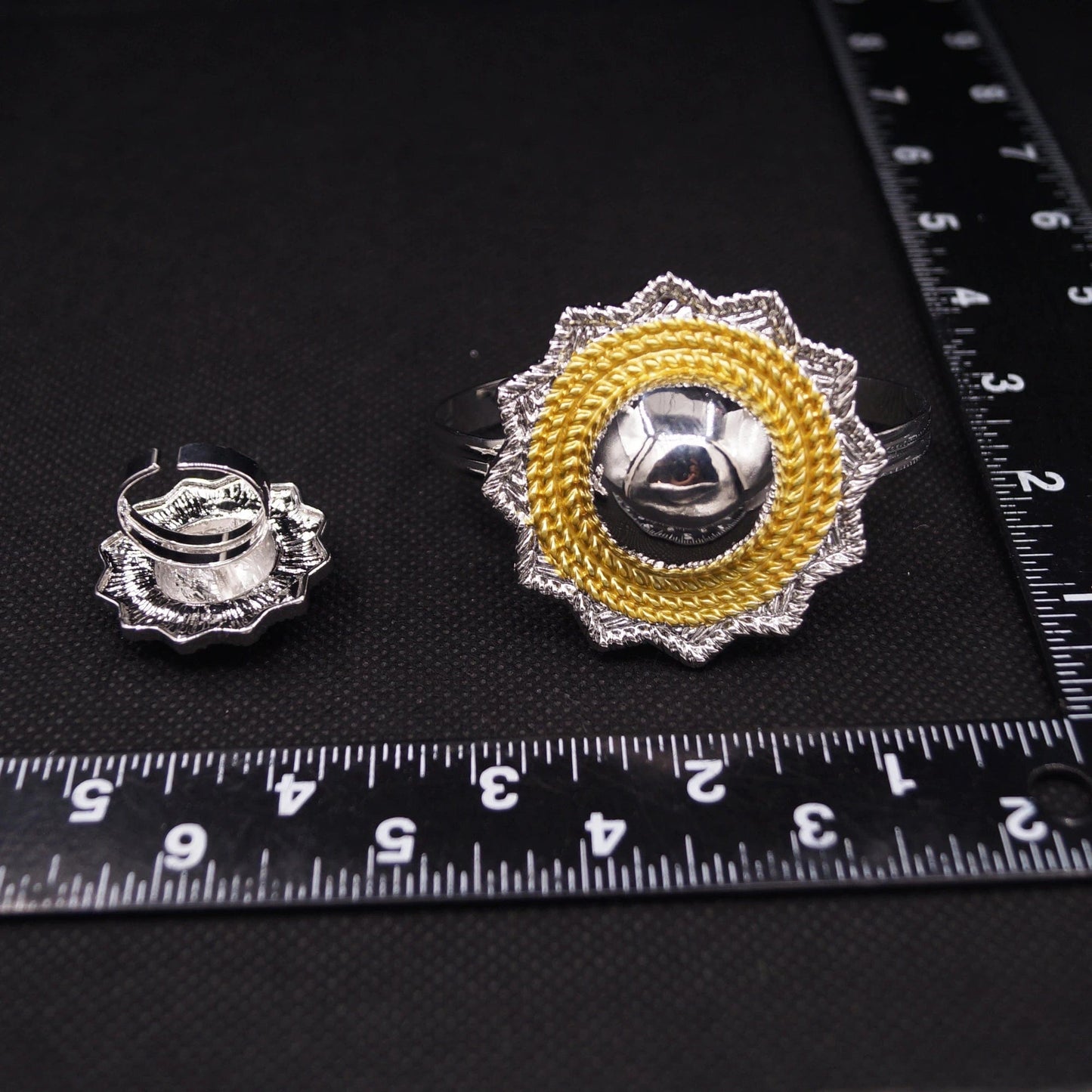 Hot Sale Wedding Party Gift Bridal Gold Plated Bracelet Ring Jewels Fashion Popular Copper Alloy Wholesale Jewelry set