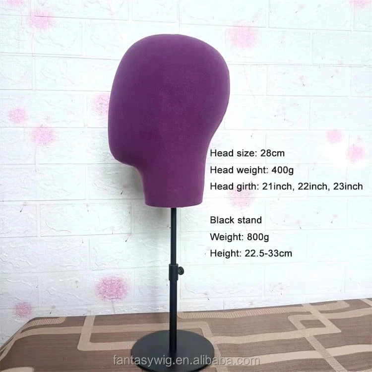 Hot Sale Wig Stand Tripod With ManneWig Store Mannequin Wig Display Velvet Mannequin Head For Wig Hat Display With Stand And Pin