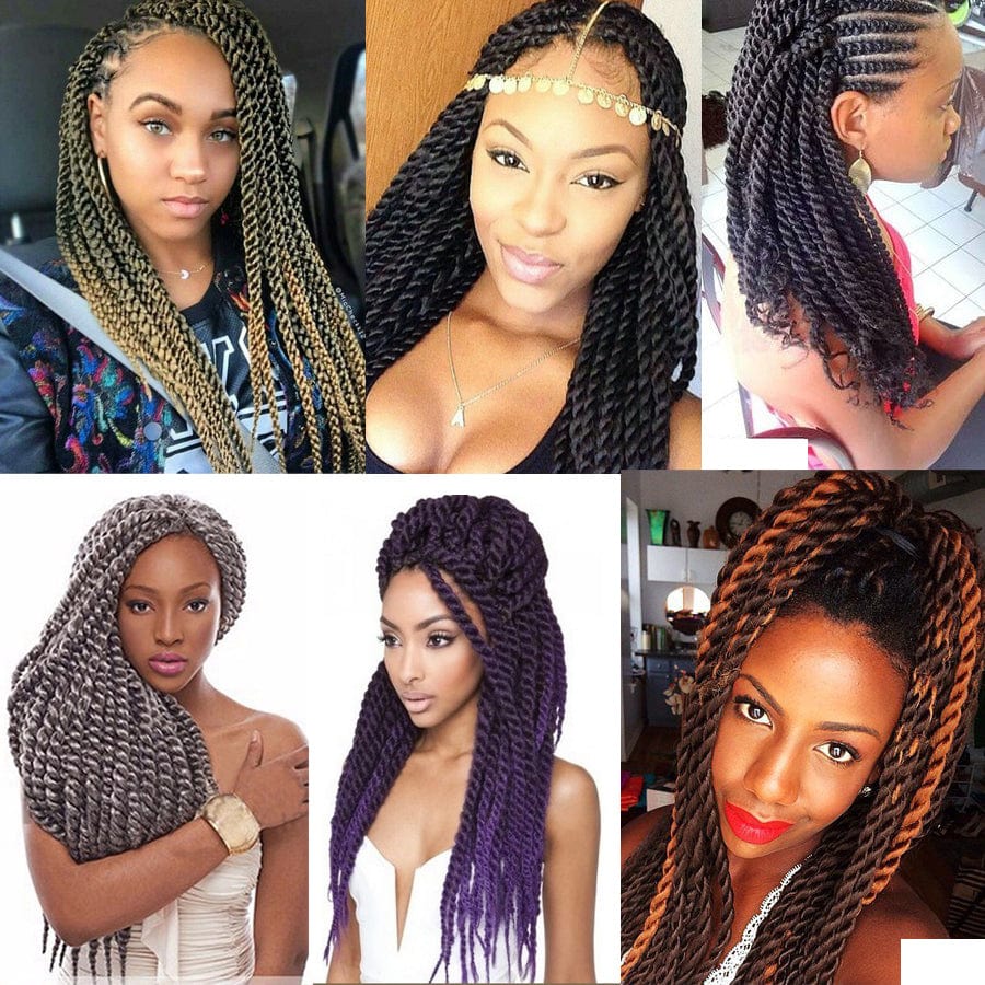 Hot sell 22 inches 12stands synthetic braiding hair afro twist braids straight crochet braid hair senegalese hair extension