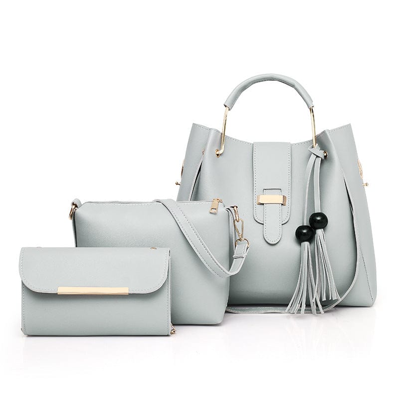 Hot Sell Casual Multi Function Burgundy Women Tote Shoulder Bag Leather Hand Bags Ladies Purses Handbags Set