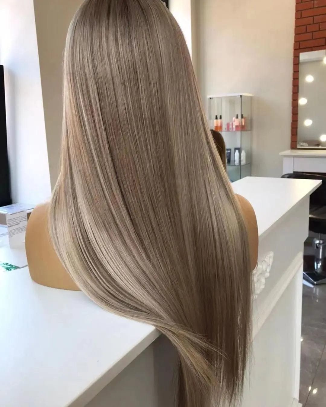 Hot Sell Cuticle Aligned Blonde Brown Ombre Color Straight Vietnam Human Hair Wig Pre Plucked Lace Front Wigs
