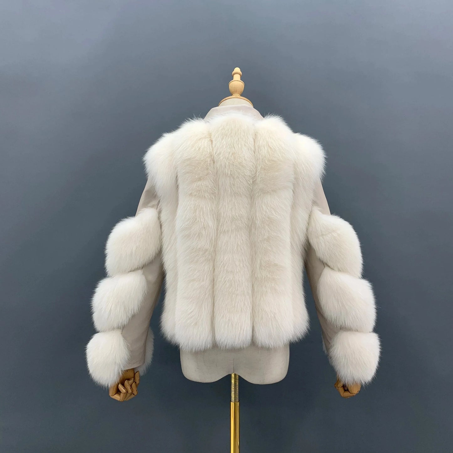Hot Sell Warm Winter Genuine Leather Fluffy Real Fox Fur Jacket