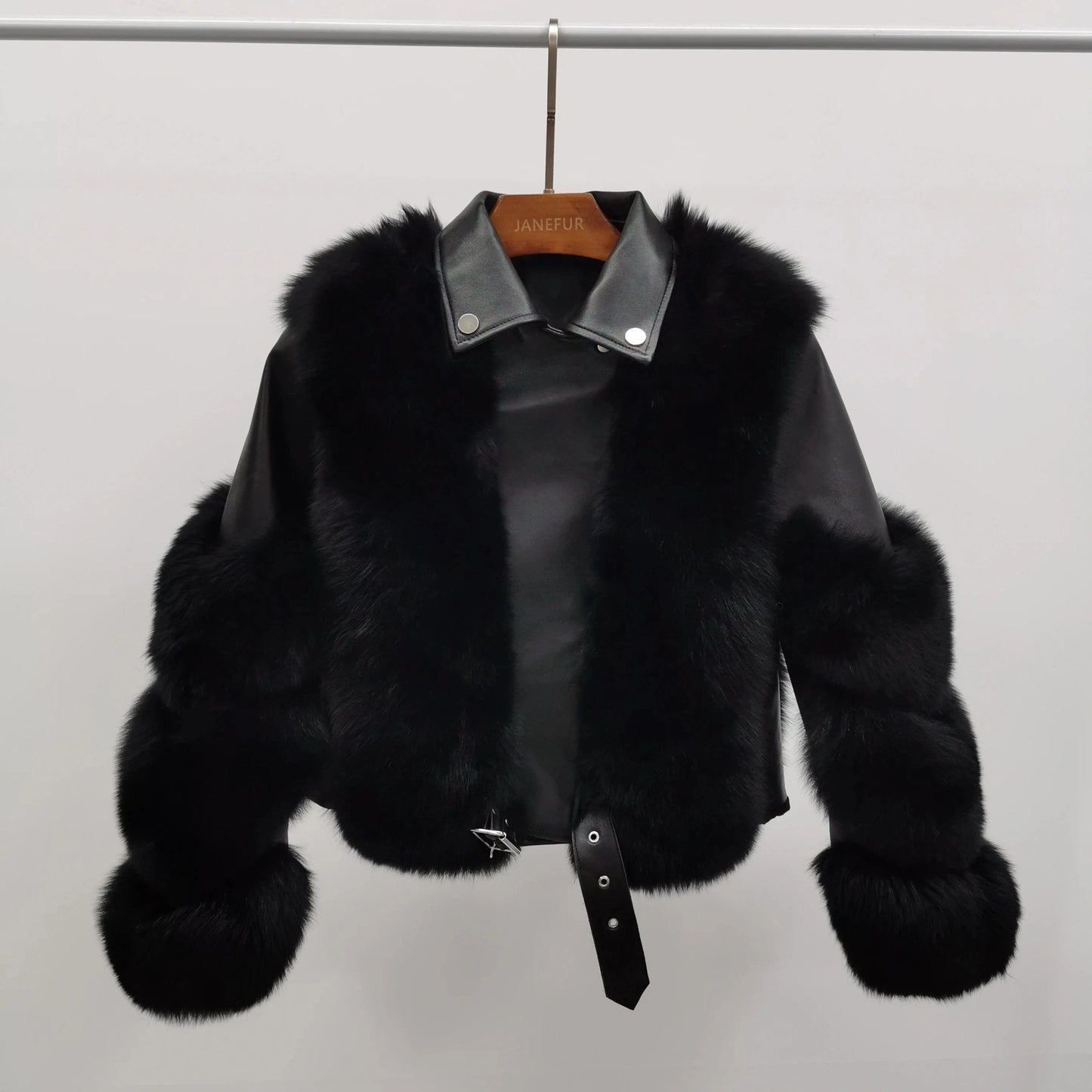 Hot Sell Warm Winter Genuine Leather Fluffy Real Fox Fur Jacket