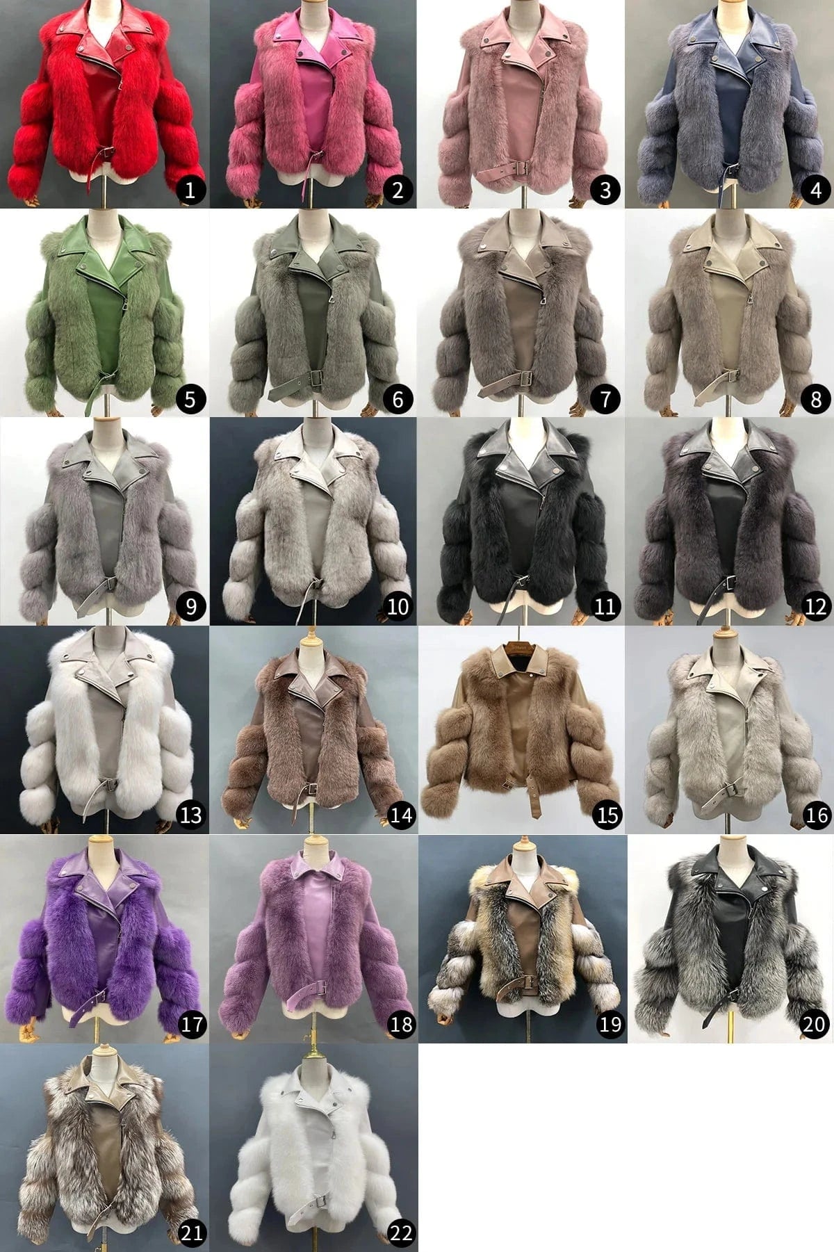 Hot Sell Warm Winter Genuine Leather Fluffy Real Fox Fur Jacket