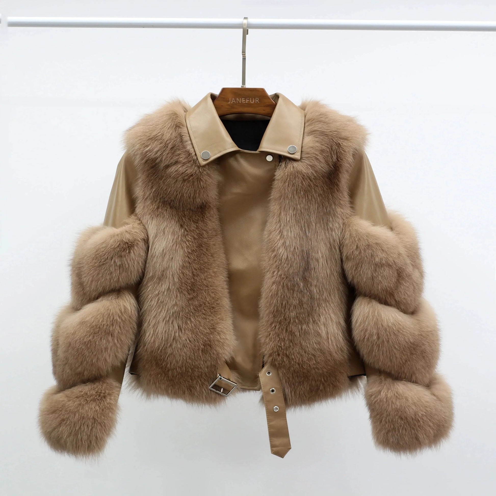 Hot Sell Warm Winter Genuine Leather Fluffy Real Fox Fur Jacket