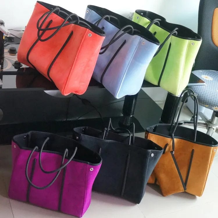 Hot Sell Wholesale Handbag Women Tote Bag Fashion Beach Velvet Tote Bag Neoprene Beach Tote Bag For Women