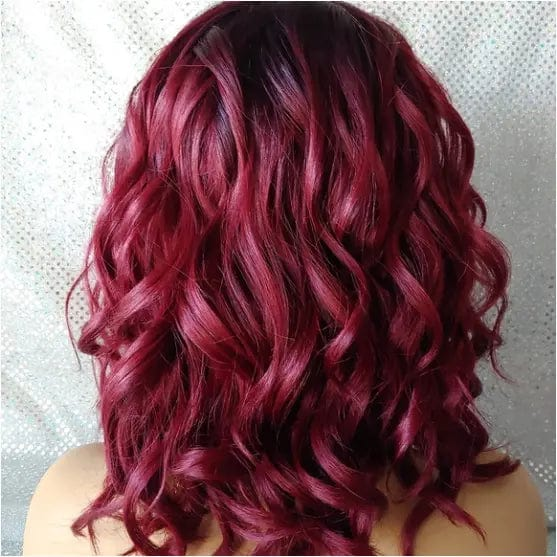 Hot Selling 99J Natural Black Ombre Color Wig Pre Plucked Virgin Human Hair Cuticle Aligned Lace Front Wigs