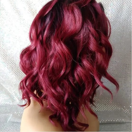 Hot Selling 99J Natural Black Ombre Color Wig Pre Plucked Virgin Human Hair Cuticle Aligned Lace Front Wigs