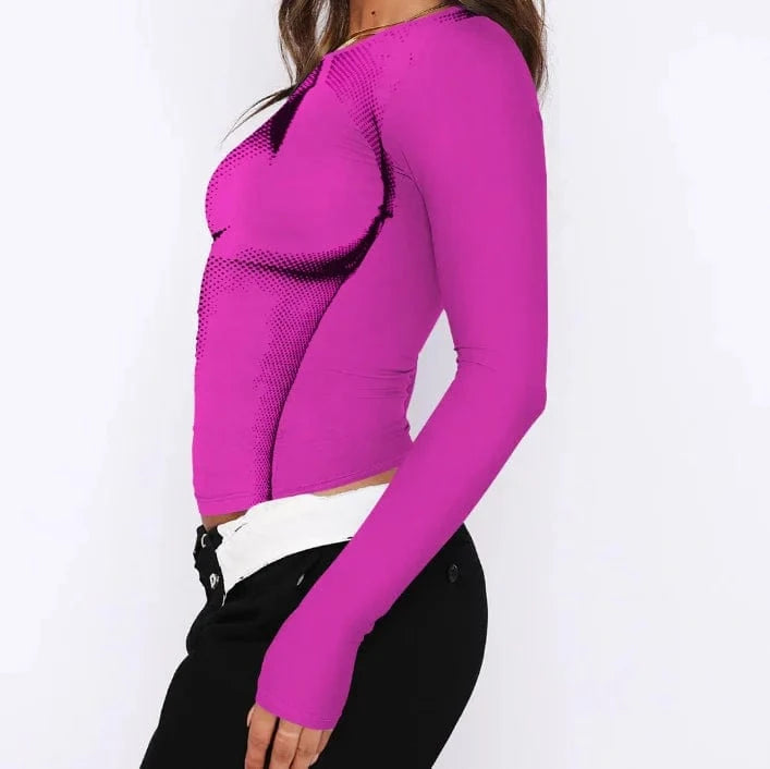 Hot Selling Casual Wear Tight O-neck Digital Print Sexy Women T Shirt