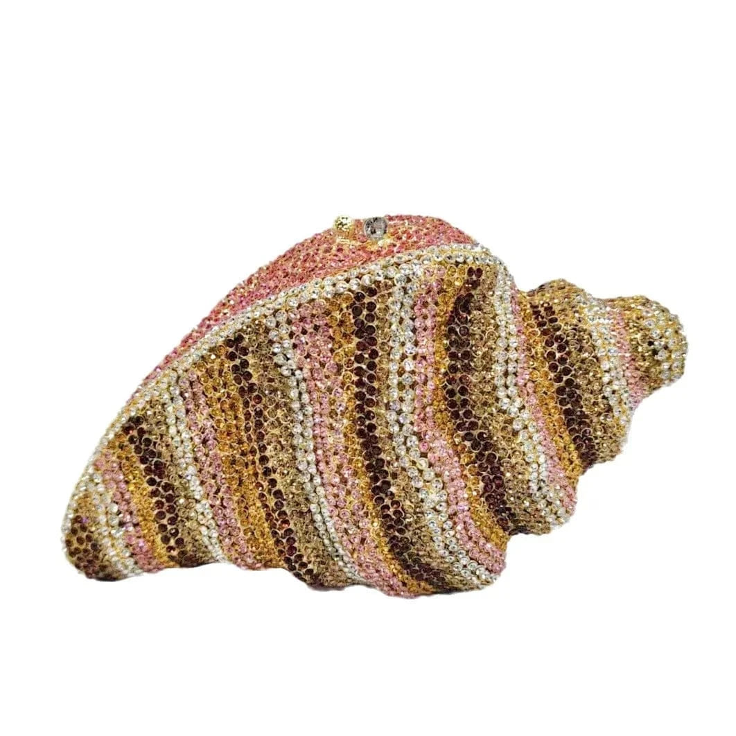 Hot Selling Design Conch Rhinestone Purse Shell Formal Clutch Bling Purse Rhinestone Handbag Rhinestone Purse Handbag Clutch