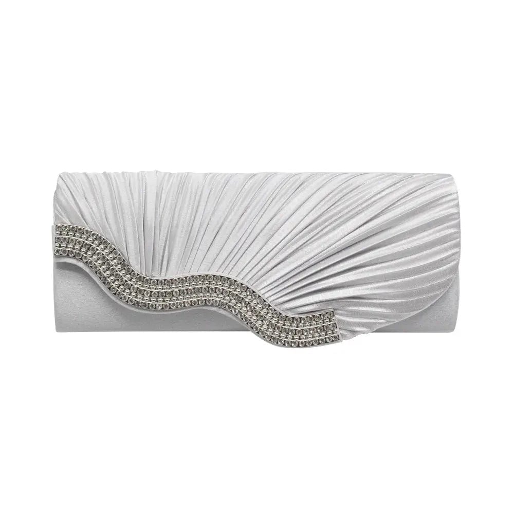 Hot Selling European And American Hot Style Rhinestone Fold Clutch Bag Ladies Satin Dinner Bag Shoulder Evening Bag