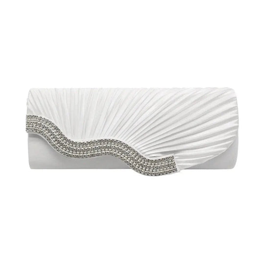 Hot Selling European And American Hot Style Rhinestone Fold Clutch Bag Ladies Satin Dinner Bag Shoulder Evening Bag