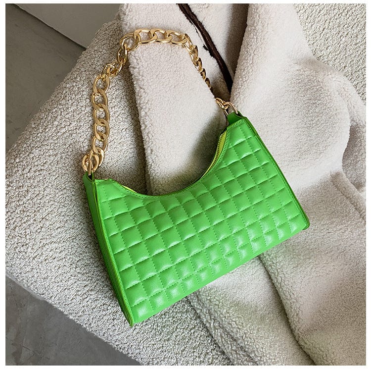 Hot Selling Fashion Dumplings Underarm Chain Lattice Design Pu Leather Bags Hand Bags and Purse Women