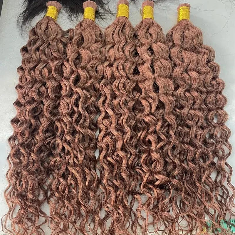 Hot Selling Indian hair #99j #30 #130 #33 color Bulk Hair 20 Inch Deep Wave Bulk Braiding Human Hair