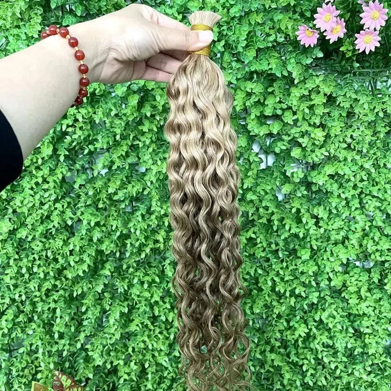 Hot Selling Indian hair #99j #30 #130 #33 color Bulk Hair 20 Inch Deep Wave Bulk Braiding Human Hair