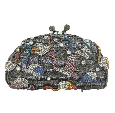 Hot Selling Ladies Flamingo Clutch Women Crystal Evening Purses and Handbags Luxury Wedding Party Bridal Rhinestone Bag