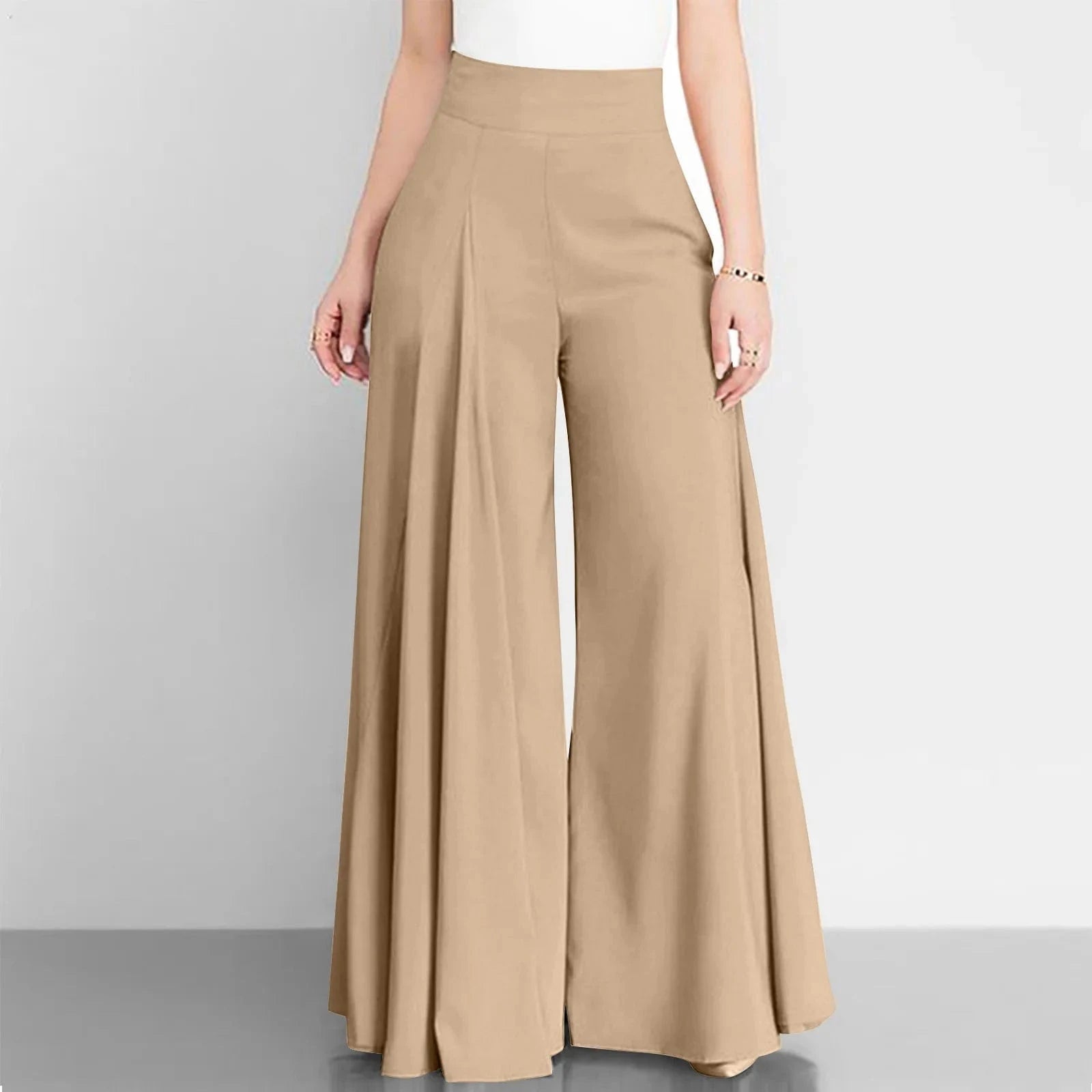 Hot Selling  solid  High Waist Wide Leg Pants For Woman