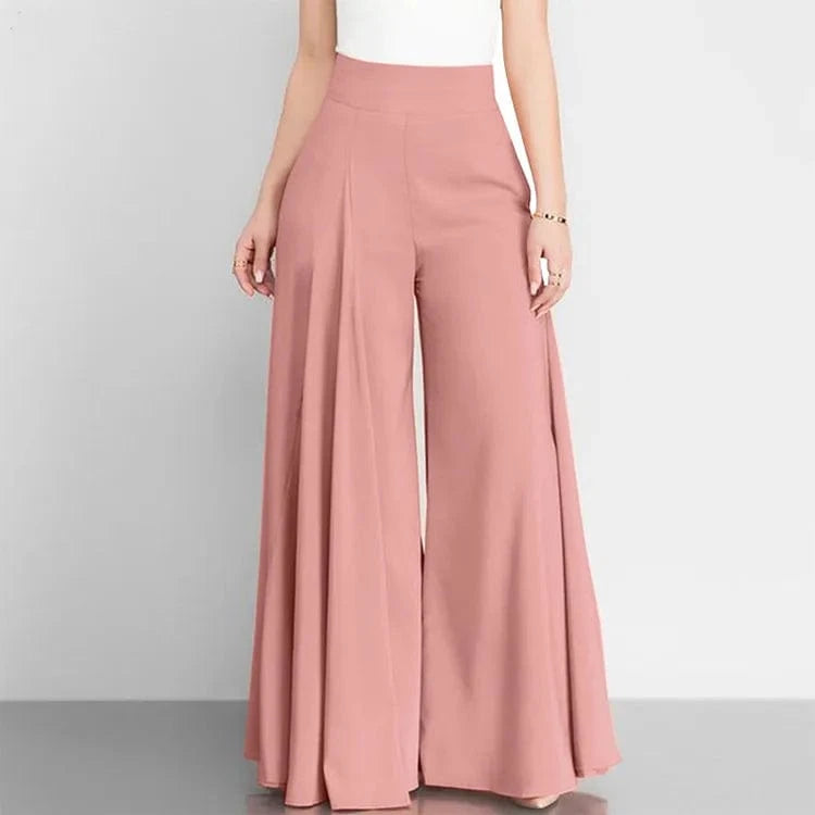 Hot Selling  solid  High Waist Wide Leg Pants For Woman