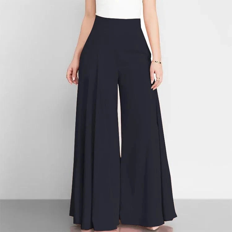 Hot Selling  solid  High Waist Wide Leg Pants For Woman