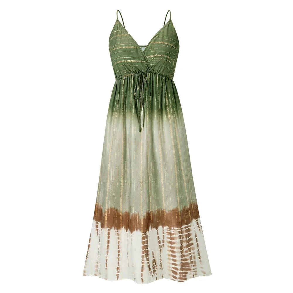Hot Selling Spring and Summer New Tie-dye Suspender Skirt Casual Self-cultivation Temperament Gradient Color Dress